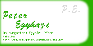 peter egyhazi business card