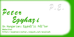 peter egyhazi business card